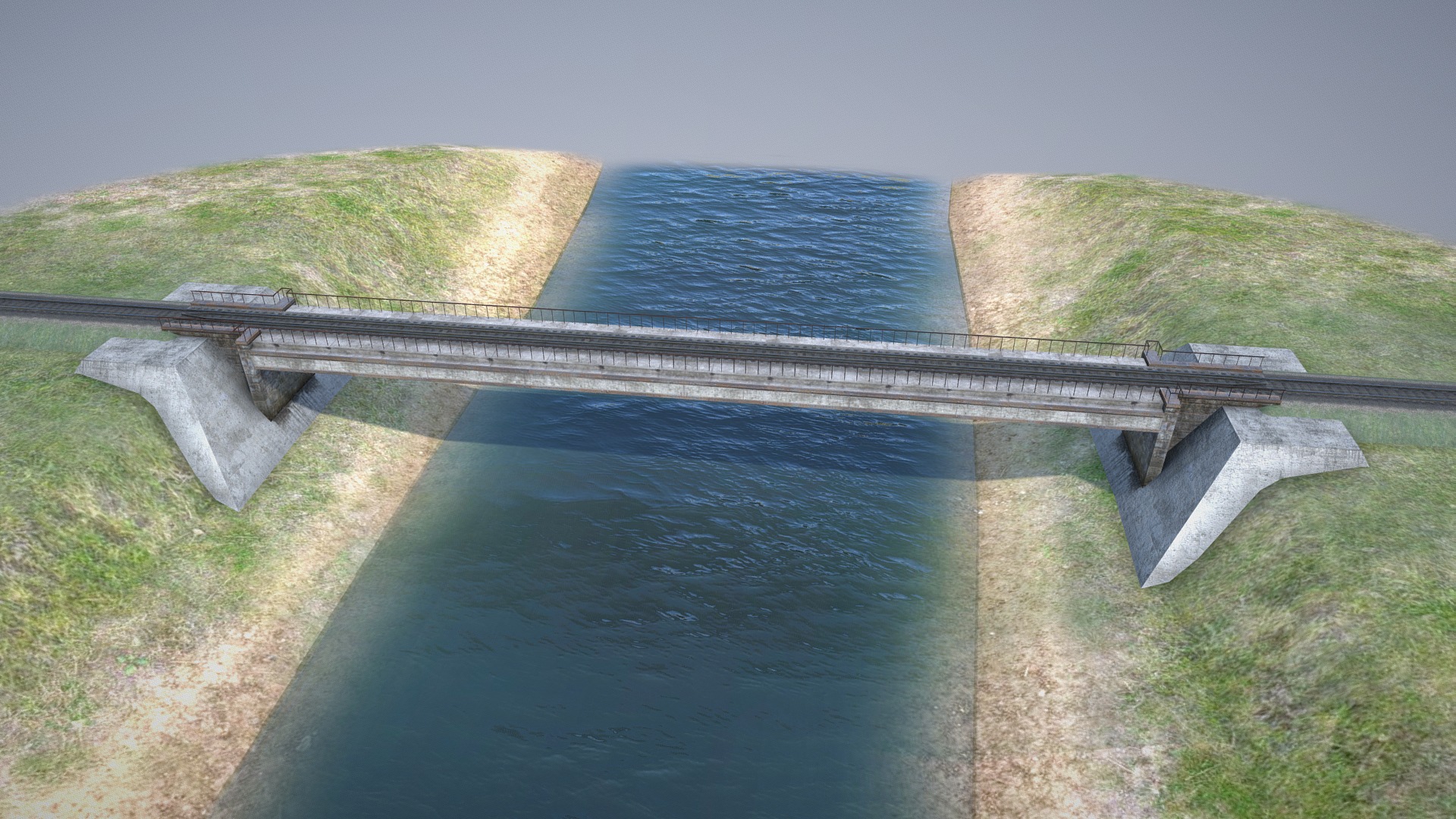 3D model RW Bridge Vologda-II mono - This is a 3D model of the RW Bridge Vologda-II mono. The 3D model is about a bridge over a body of water.
