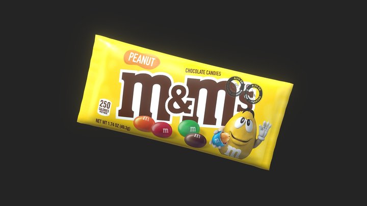 M&M'S Peanut/Mani Chocolate Bag 3D Model