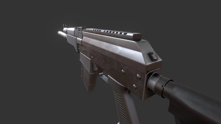 SEMI-AUTO SHOTGUN AK-12 LOW POLY 3D Model