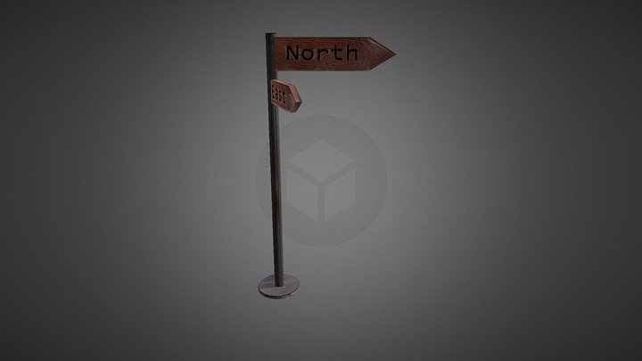 Street sign for directions 3D Model