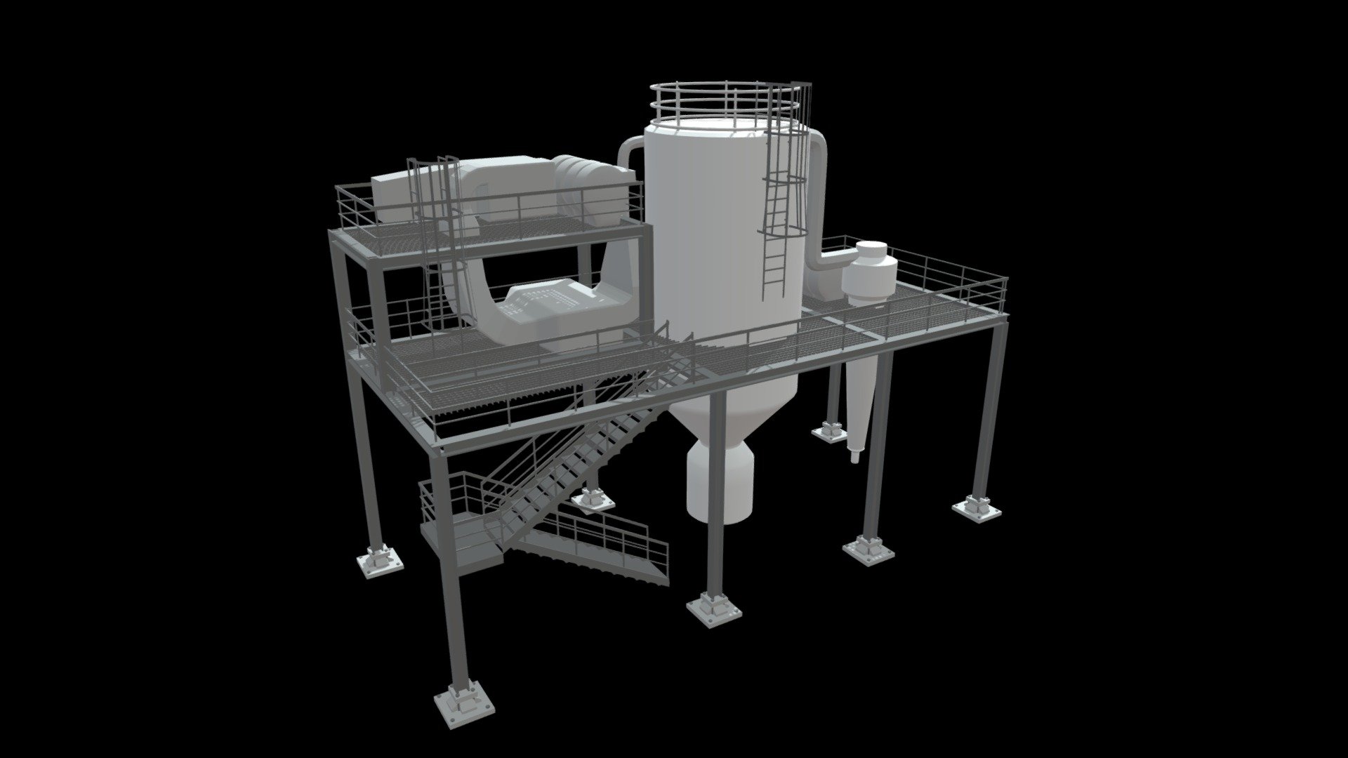 SPRAY DRYER Download Free 3D model by Bernardo Lopez (BernardoLopez