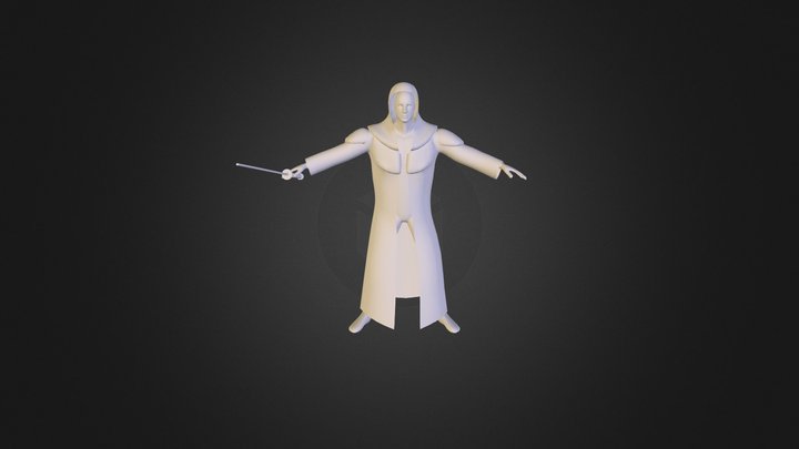 base character with all clothing and light sabre 3D Model