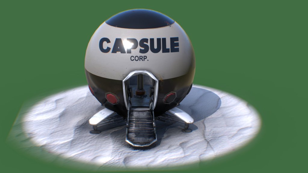 Capsule Corporation Spaceship - Low Poly - Free