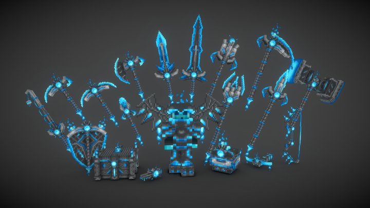 Abyssal Forgemaster Weapon Set 3D Model
