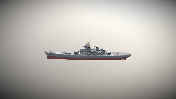 1991 Version-Battleship-IOWA class 3D Model