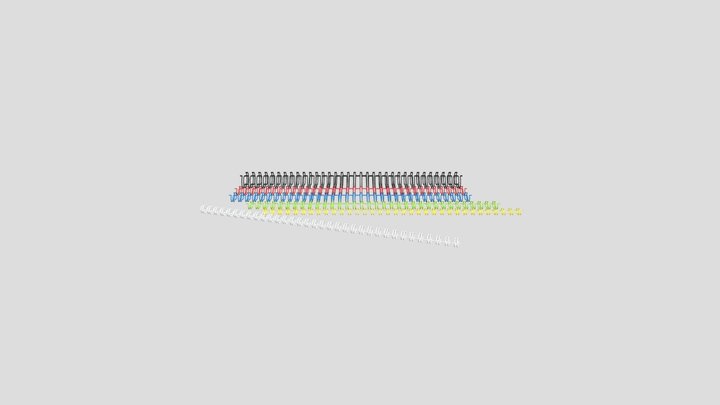 Wire Binding Spines 3D Model