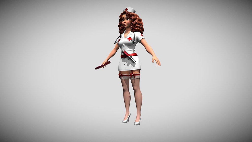 Nurse Clementine, a stylized retro pin-up medic