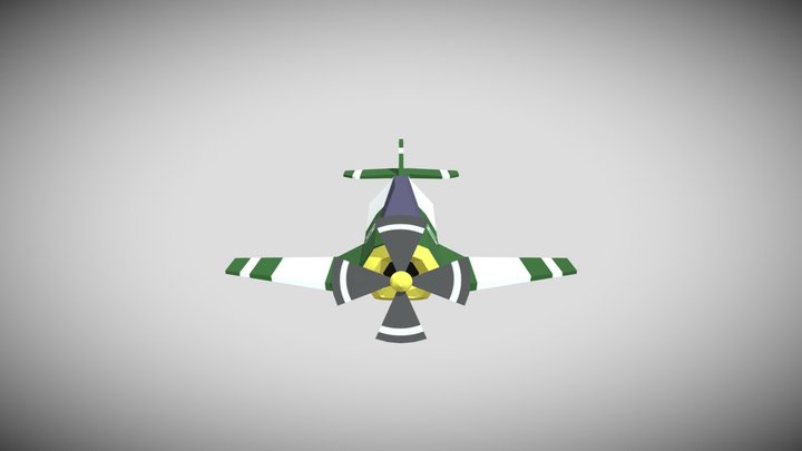 Low-poly Propeller Plane 3D Model