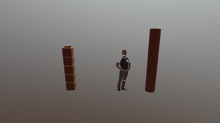 Zwei Säulen 3D Model