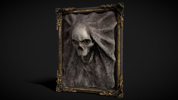 Horror Decoration / Skull Painting - low poly 3D Model