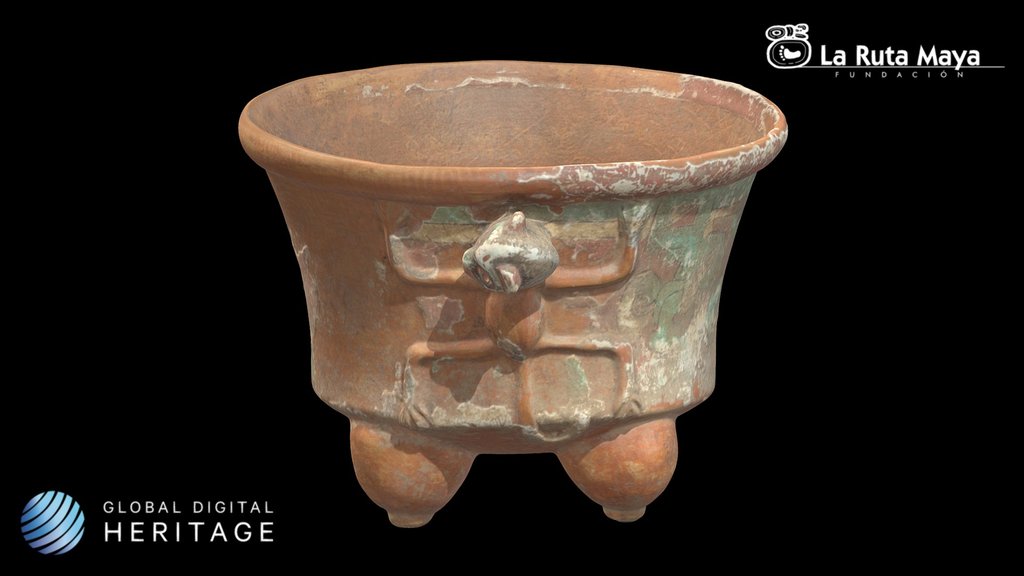 Bowl l with Spider Monkey Relief Decoration