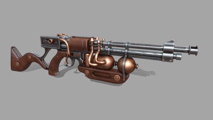 Steampunk Rifle 3D Model