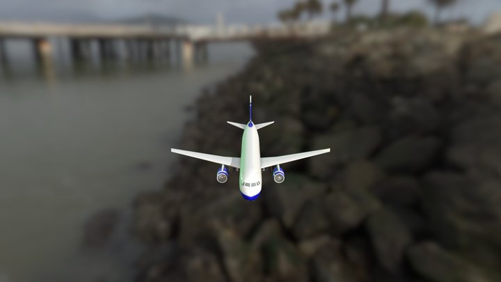 low poly airbus a320 (only exterior) 3D Model