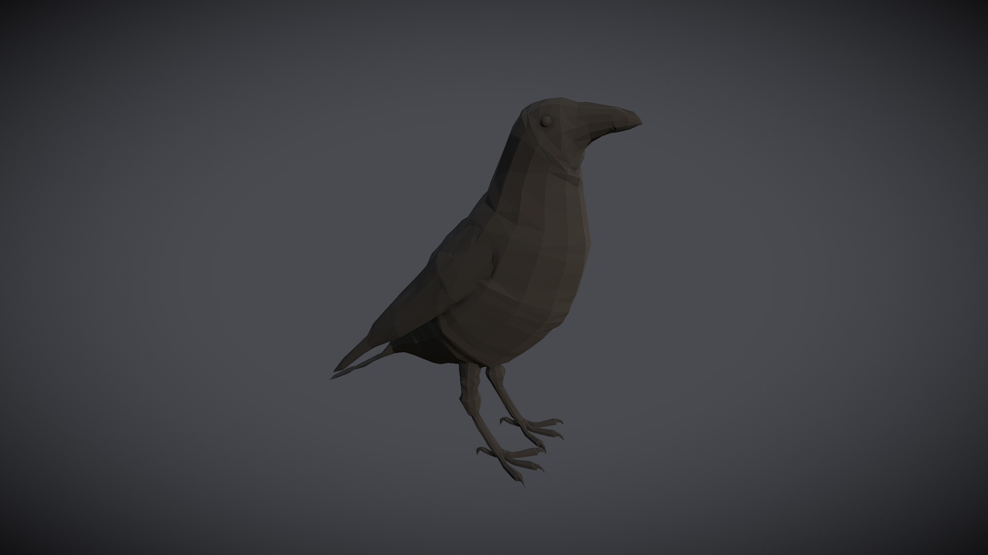 3D model Low-Poly Crow - This is a 3D model of the Low-Poly Crow. The 3D model is about a bird standing on a surface.