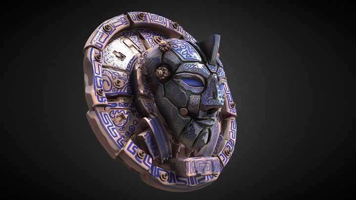 Old Chinese Head Artefact 3D Model