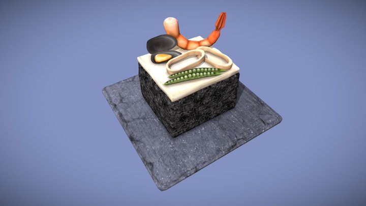 Arròs Negre - Hand Painted Food 3D Model
