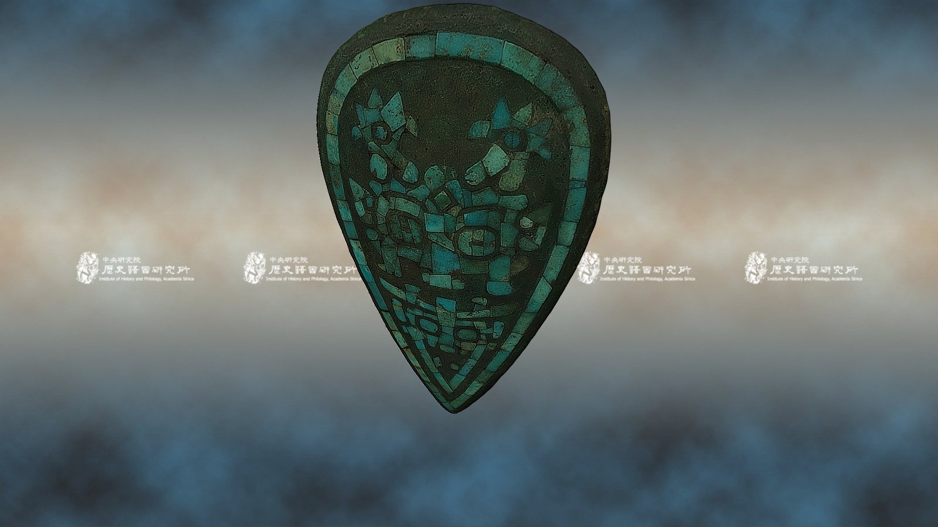 嵌綠松石衡端飾 Bronze Yoke Terminal Ornament — Sketchfab embed 3D viewer