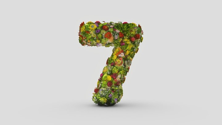 seven floral 3d figure 7 – Gratis 3D-model STL