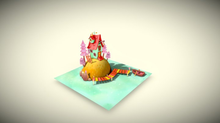 Oh-So-Small Island House Recreation 3D Model