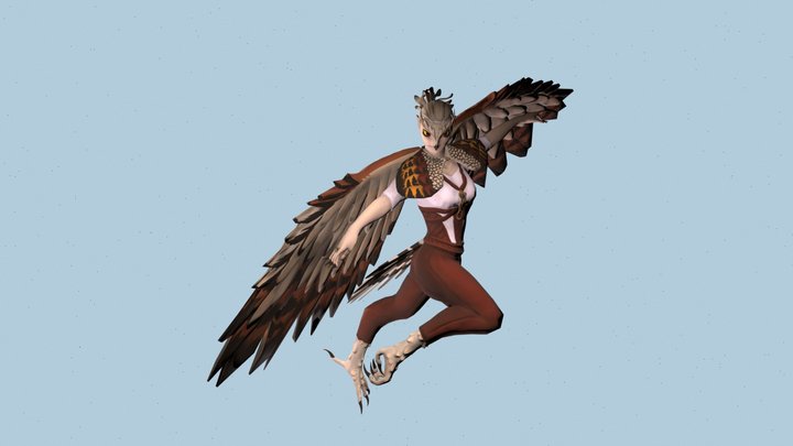 Eurasian Eagle Owl Harpy 3D Model