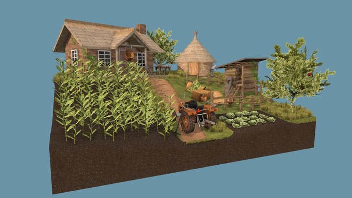 DAE Diorama retake – Small farm 3D Model