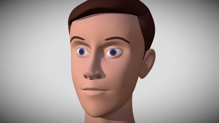 Male Face 3D Model