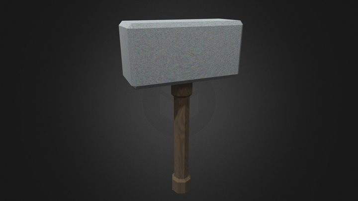 Low Poly Hammer 3D Model