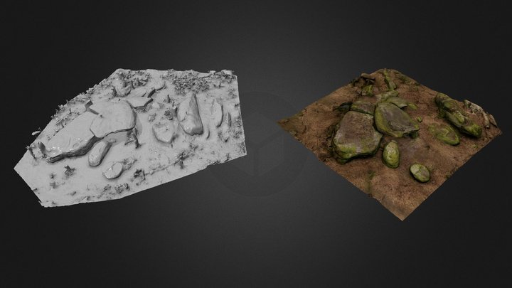 Dolmen et carrière de menhirs Roh Coh Coët 2013 3D Model