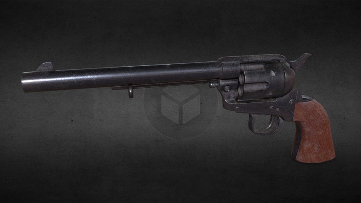 Revolver Colt Single Action Army LowPoly 3D Model