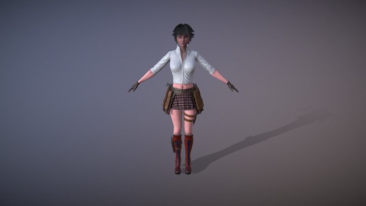 Female Soldier 3D Model