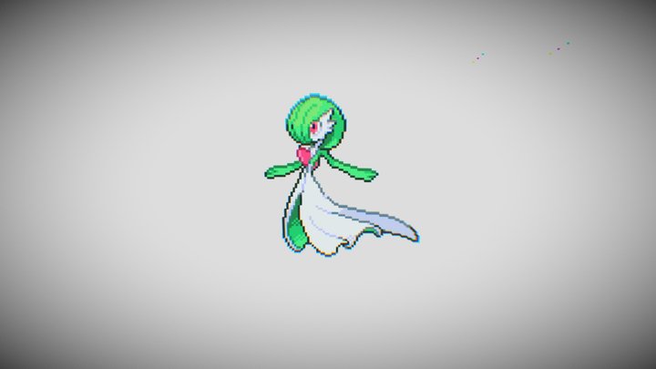 Gardevoir Voxel art 3D Model