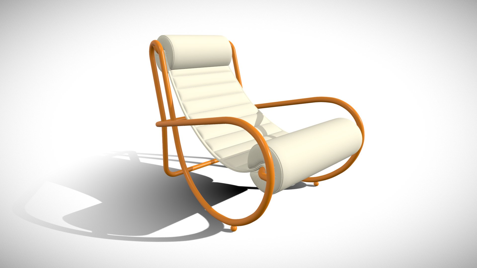 Lounge Chair in Orange Colored Metal and Leather 3D model by nat.natura nat.natura 3cc278c