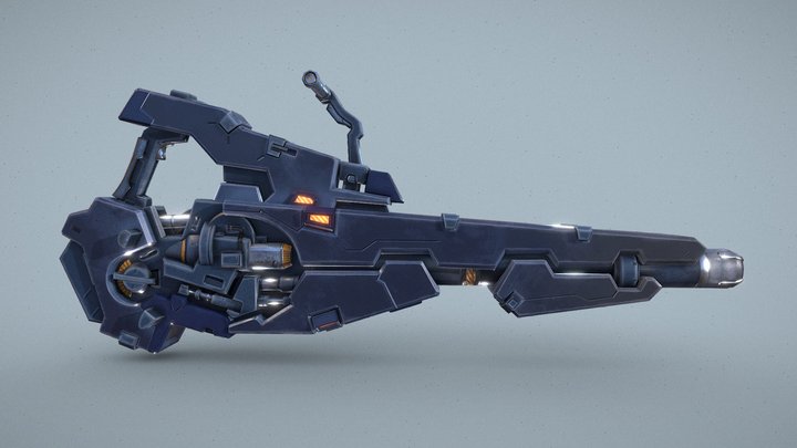 Futuristic Minigun 3D Model