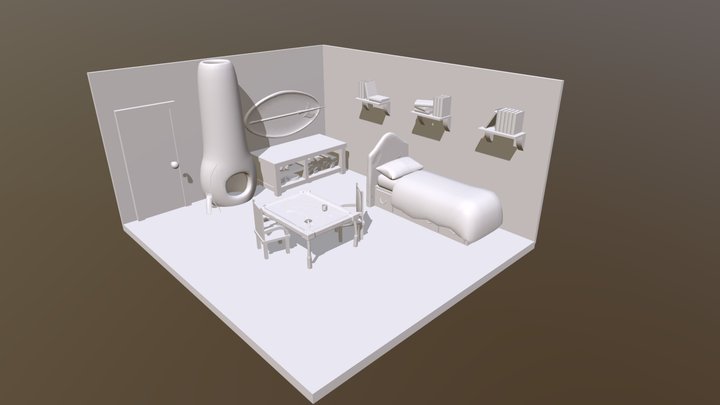 (WIP) Warrior's Cabin 3D Model