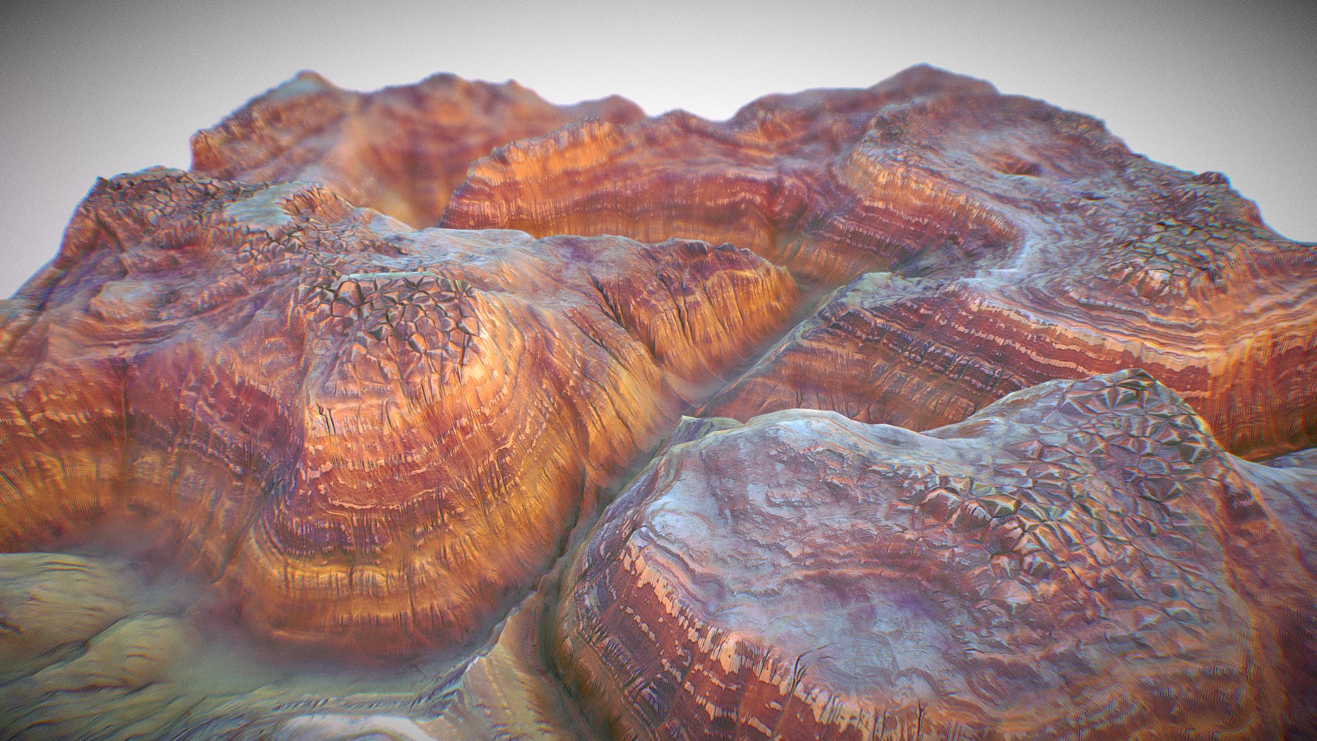 3D model Cinematic Canyon Landscape – Canyonized - This is a 3D model of the Cinematic Canyon Landscape - Canyonized. The 3D model is about a close-up of some rocks.