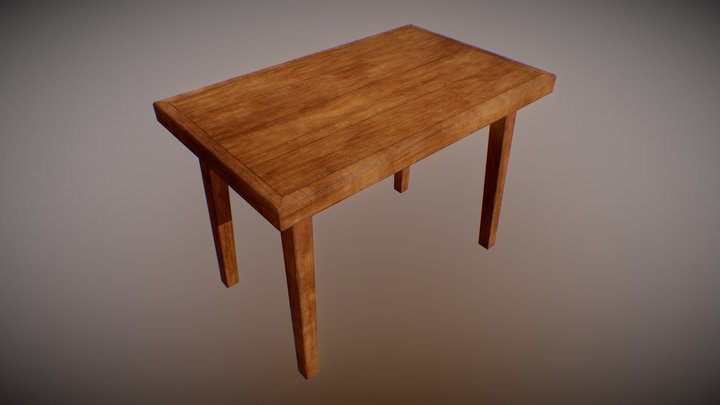 Wooden Table – Free 3D Model STL