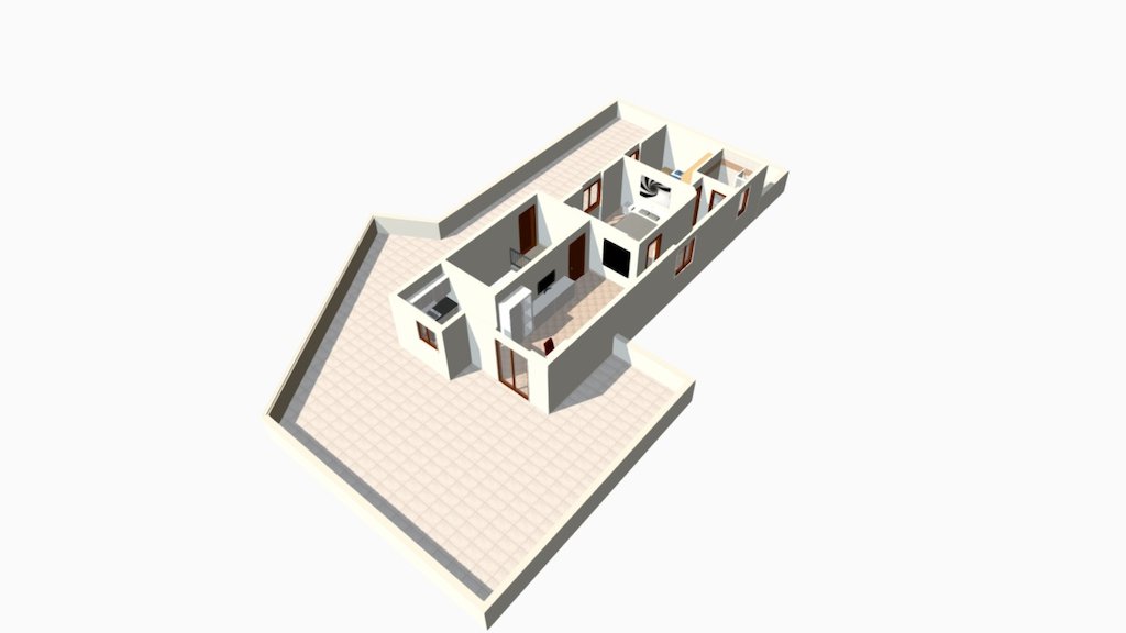 Trilocale con terrazzo Carovigno — Sketchfab embed 3D viewer