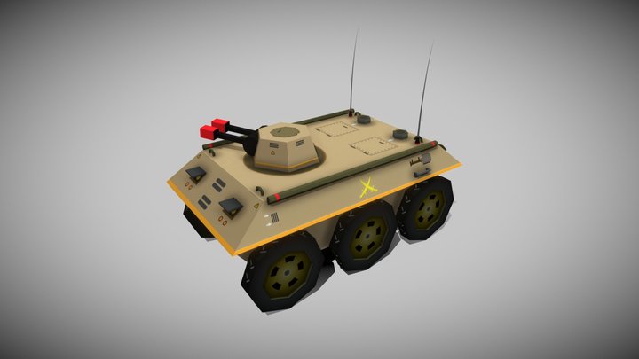 Low Poly Armored Personnel Carrier 3D Model