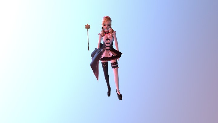 Magical Gotic Maid1 3D Model