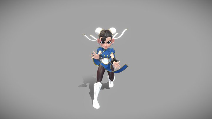 Chun Li and Cammy Street Fighter Fortnite free VR / AR / low-poly