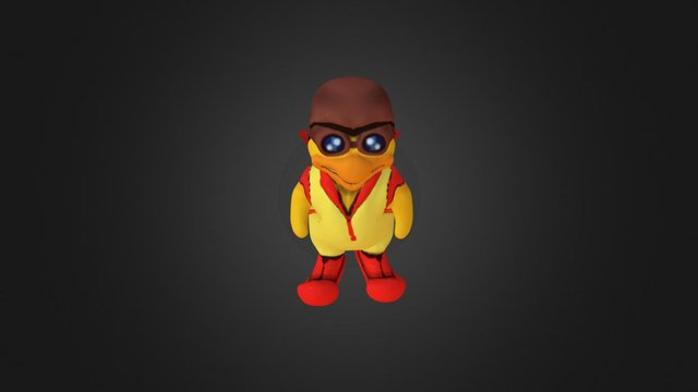 Freefall Bird 3d Walking with Cape 3D Model