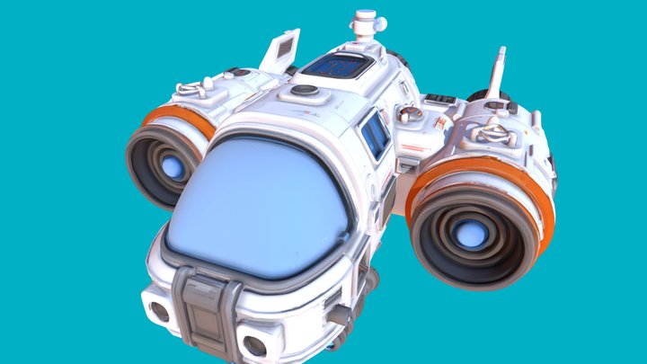 Rescue Spaceship – Futuristic Emergency Craft – Kostenloses 3D-Modell STL