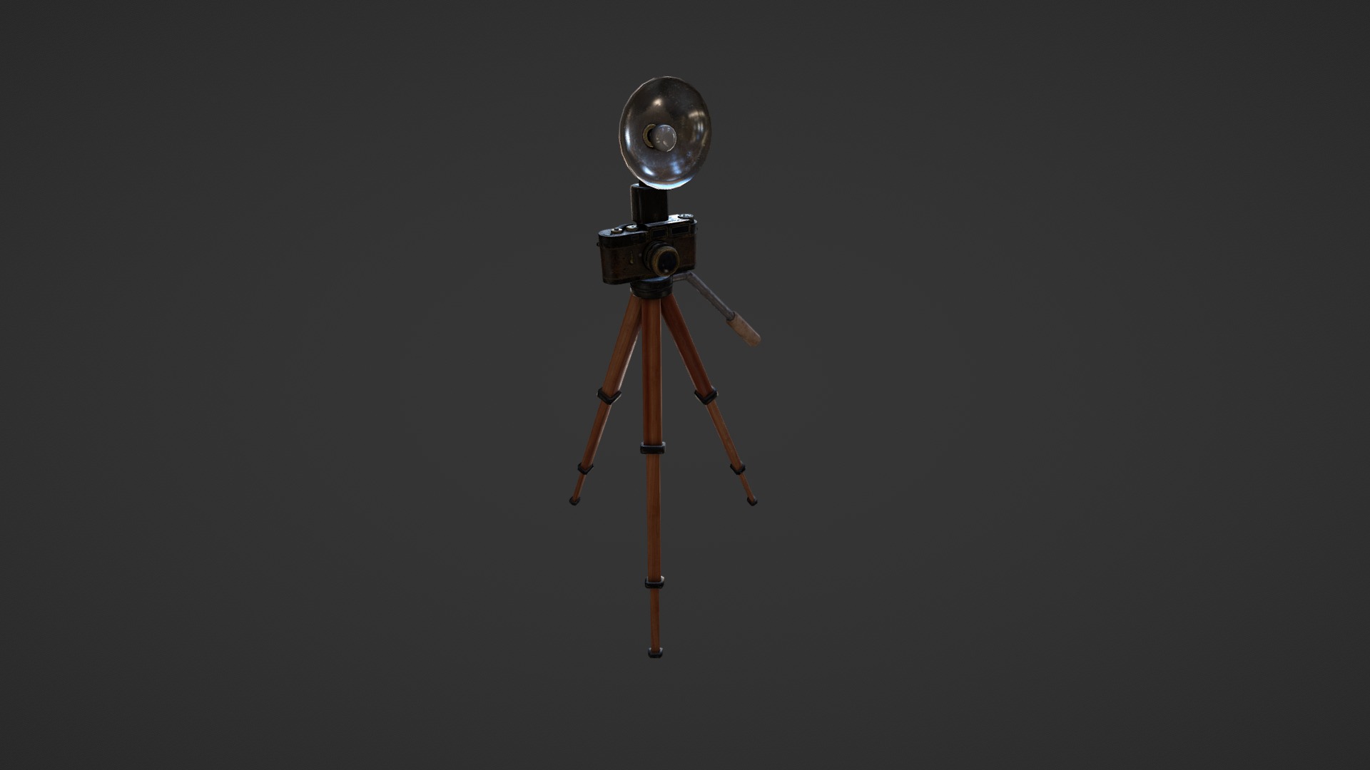3D model Old Photo Camera - This is a 3D model of the Old Photo Camera. The 3D model is about a camera on a tripod.