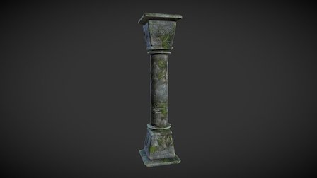 a Ruined Stone Pillar_01 3D Model
