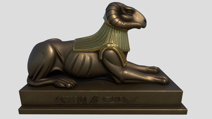 Ancient Egyptian Sphinx Statue 3D Model