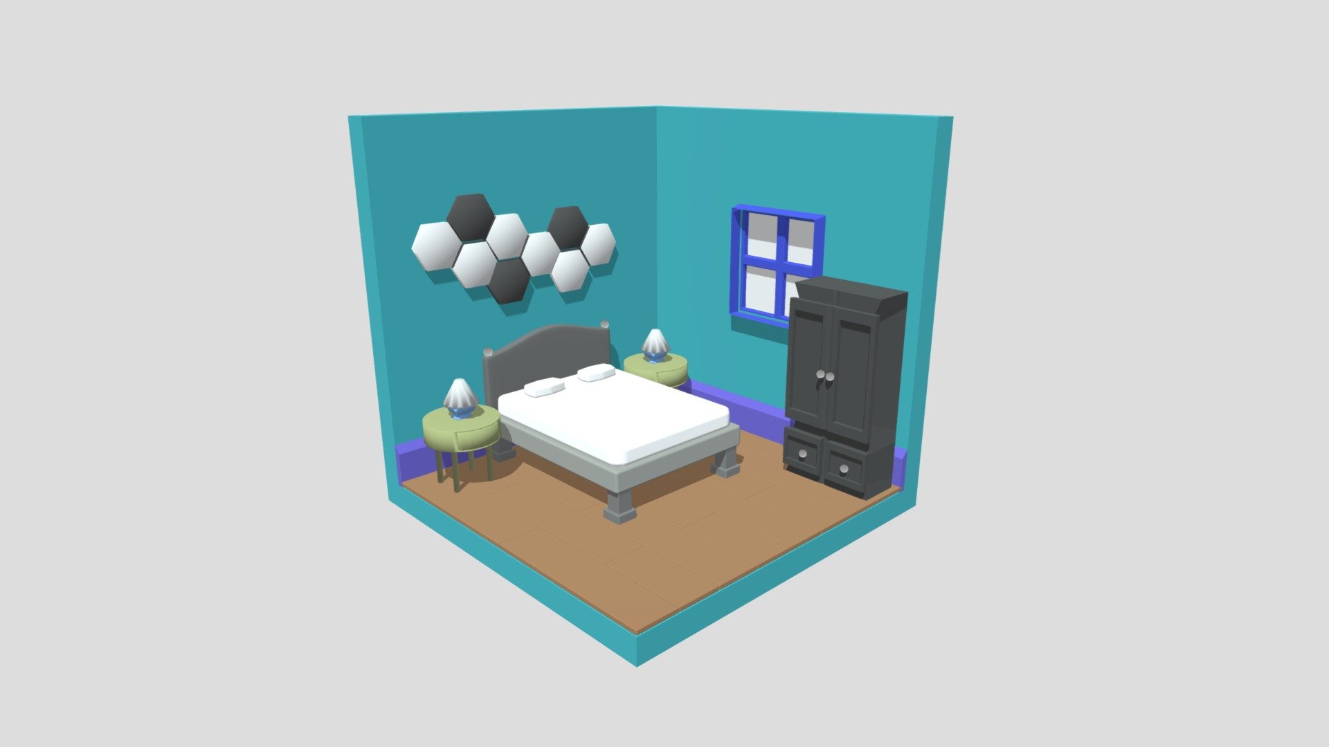 Bedroom Isometric Room v2 - Download Free 3D model by madeintridi ...