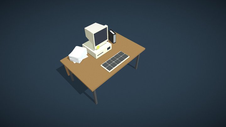 FREE LOWPOLY ASSETS | OFFICE WORKPLACE 3D Model