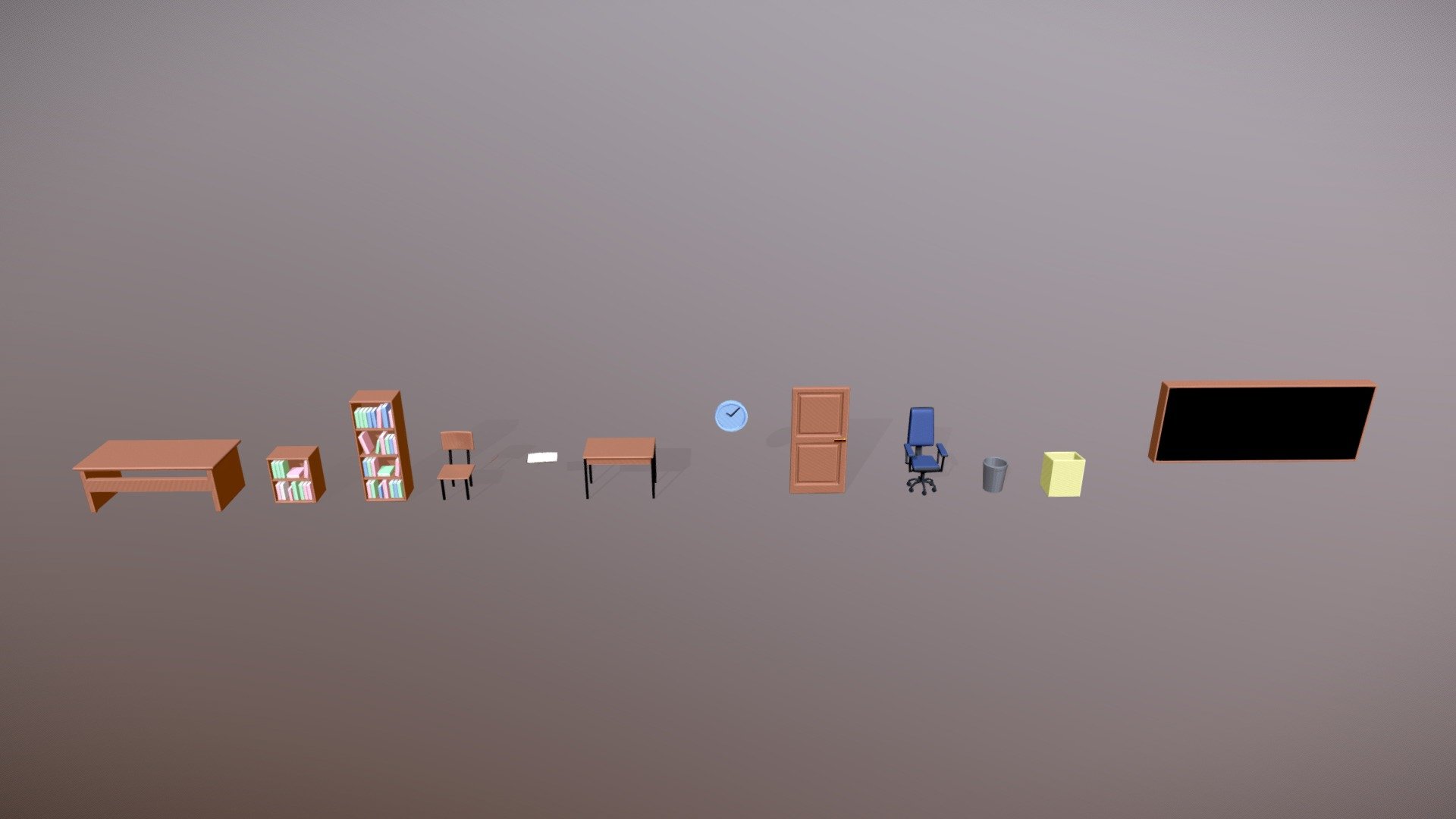 Low Poly Classroom Assets