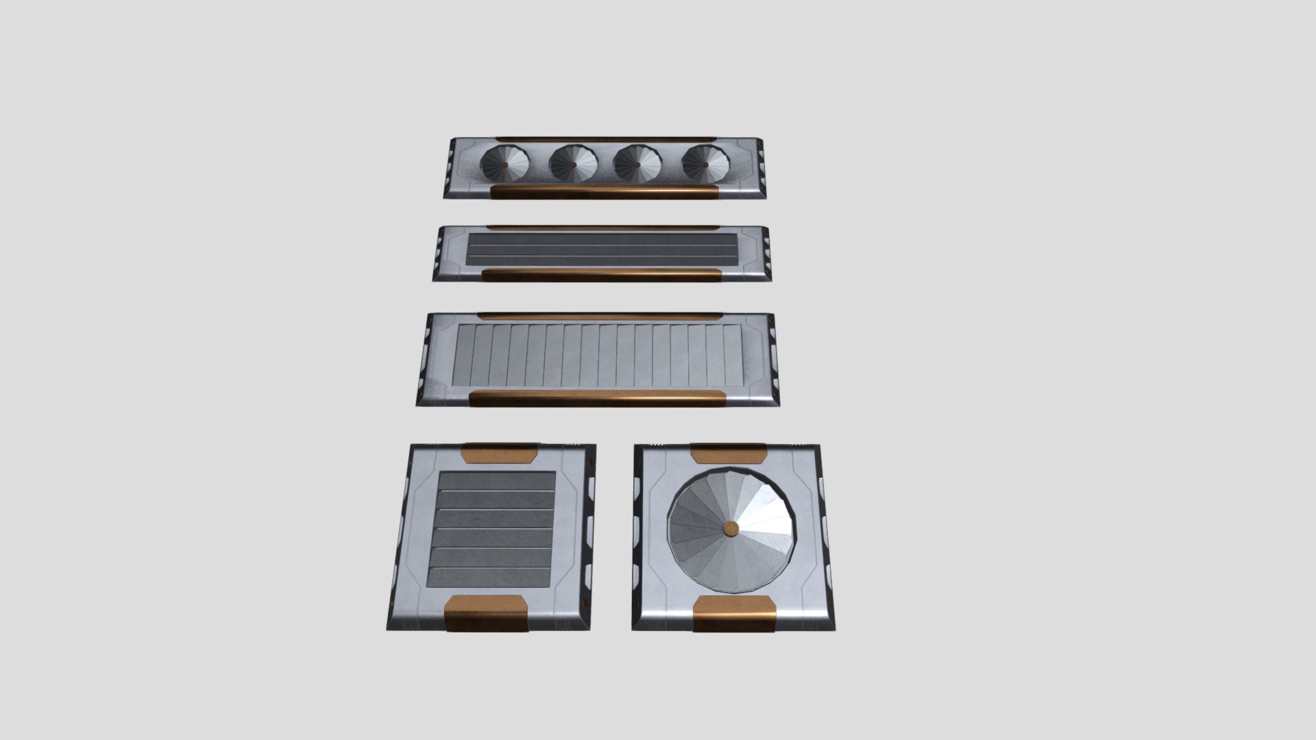 3D model Sci Fi Vents - This is a 3D model of the Sci Fi Vents. The 3D model is about a group of speakers.