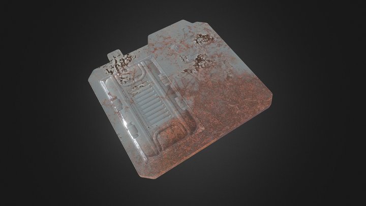 Metal Scrap: Rusty Wall Panel 3D Model